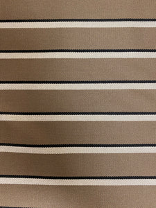 Designer Indoor Outdoor Black Brown Beige Stripe Water & Stain Resistant Upholstery Drapery Fabric WHS 4533