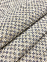 Load image into Gallery viewer, 1.5 Yard of Designer Beige Cream Lavender Check Chenille Upholstery Fabric WHS 4348