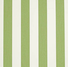 Load image into Gallery viewer, Heavy Duty Outdoor Solution Dyed Acrylic Lime Green Cream Stripe Upholstery Drapery Fabric CF