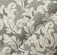 Load image into Gallery viewer, Spanish Made Damask Brocade Grey Silver Upholstery Drapery Fabric CF