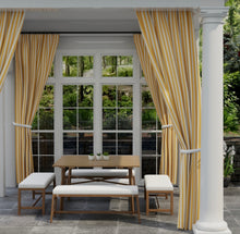 Load image into Gallery viewer, Heavy Duty Outdoor Solution Dyed Acrylic Light Yellow Cream Stripe Upholstery Drapery Fabric CF