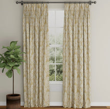 Load image into Gallery viewer, Spanish Made Damask Brocade Mustard Gold Beige Upholstery Drapery Fabric CF