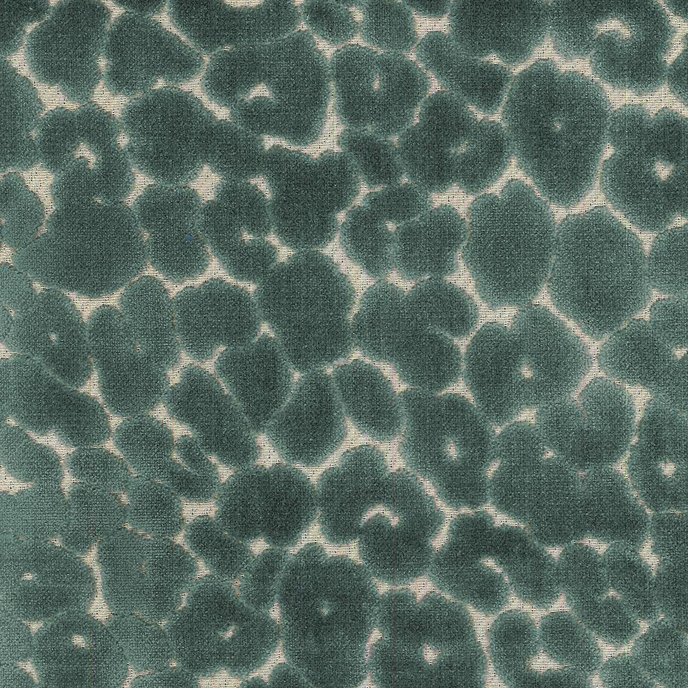 Sage Green Beige Animal Pattern Cheetah Cut Velvet Upholstery Fabric MGF