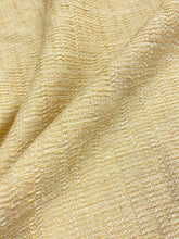 Load image into Gallery viewer, Designer Water &amp; Stain Resistant Lemon Yellow Cream Chenille Upholstery Fabric WHS 4330