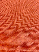 Load image into Gallery viewer, Designer Water &amp; Stain Resistant Red Coral Herringbone MCM Mid Century Modern Chevron Upholstery Fabric WHS 4270