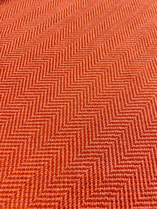 Designer Water & Stain Resistant Red Coral Herringbone MCM Mid Century Modern Chevron Upholstery Fabric WHS 4270