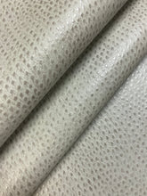 Load image into Gallery viewer, 1.75 Yard Designer Aqua Seafoam Grey Ostrich Animal Skin Pattern Faux Leather Upholstery Vinyl WHS 4521