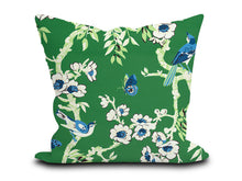 Load image into Gallery viewer, Custom Pillow Cover in Botanical Floral Thibaut Yukio in Green - One Side
