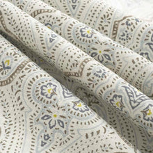 Load image into Gallery viewer, Cotton Brown Yellow White Blue Upholstery Drapery Fabric FB