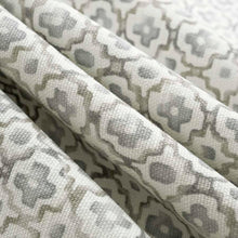 Load image into Gallery viewer, Cotton White Grey Geometric Batik Upholstery Drapery Fabric FB