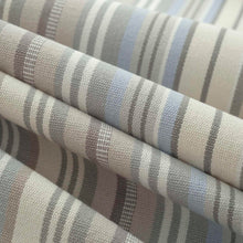 Load image into Gallery viewer, Cotton Heavy Duty Cream Brown Grey Blue Beige White Stripe Upholstery Fabric FB