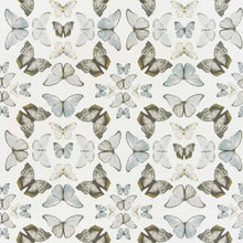 Load image into Gallery viewer, Cotton Ivory Light Blue Black Yellow Grey Brown Butterfly Upholstery Drapery Fabric FB