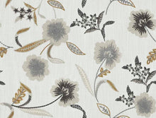 Load image into Gallery viewer, White Black Grey Mustard Cream Floral Embroidered Drapery Fabric FB