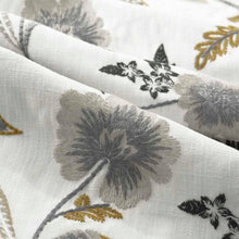 Load image into Gallery viewer, White Black Grey Mustard Cream Floral Embroidered Drapery Fabric FB