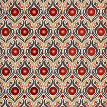 Load image into Gallery viewer, Upholstery Medallion Chenille Fabric Red Yellow Gray Charcoal / Blaze RMIL15