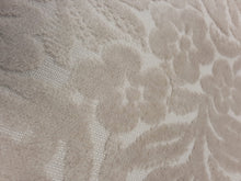 Load image into Gallery viewer, Designer Water and Stain Resistant Taupe Beige Floral Cotton Velvet Upholstery Fabric