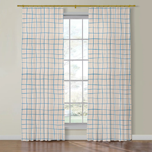 Load image into Gallery viewer, Set of Two Made to Order Schumacher Painterly Windowpane Side Drapery Panels