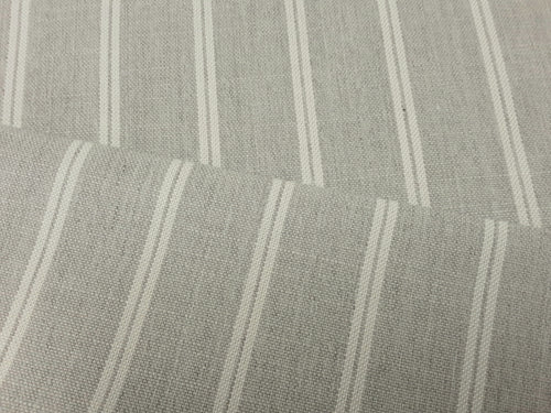 Designer Grey Cream Stripe Upholstery  Fabric