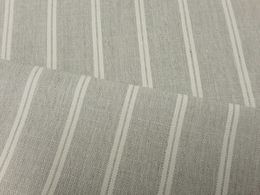 Designer Grey Cream Stripe Upholstery  Fabric
