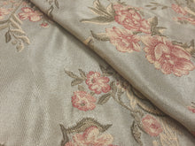 Load image into Gallery viewer, Sage Green Coral Gold Floral Brocade Upholstery Drapery Fabric