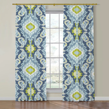 Load image into Gallery viewer, Set of Two Made to Order Schumacher Kiribati Ikat Print Side Drapery Panels