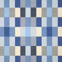 Load image into Gallery viewer, 1.6 Yard Pollack Best Mate High Seas Sunbrella Blue Cream Indoor Outdoor Upholstery Fabric