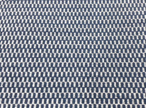 Remnant Thibaut Block Texture Navy Blue White Stain Resistant Upholstery Fabric