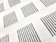 Load image into Gallery viewer, Designer Indoor Outdoor Off White Grey Geometric Upholstery