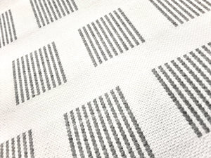 Designer Indoor Outdoor Off White Grey Geometric Upholstery