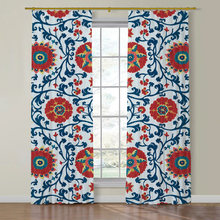 Load image into Gallery viewer, Set of Two Made to Order Schumacher Fergana Embroidery Print Side Drapery Panels