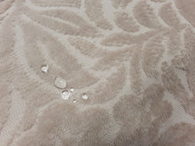 Load image into Gallery viewer, Designer Water and Stain Resistant Taupe Beige Floral Cotton Velvet Upholstery Fabric