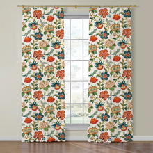 Load image into Gallery viewer, Set of Two Made to Order Schumacher Hothouse Flowers Side Drapery Panels