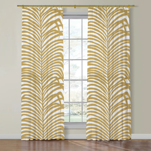 Load image into Gallery viewer, Set of Two Made to Order Schumacher Zebra Palm Side Drapery Panels