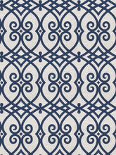 Load image into Gallery viewer, 12 Colorways Linen Cotton Lattice Fretwork Drapery Fabric Blue Black Red Blush Beige Yellow Grey