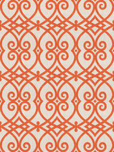 Load image into Gallery viewer, 5 Colorways Linen Cotton Lattice Fretwork Drapery Fabric Orange Blue Beige