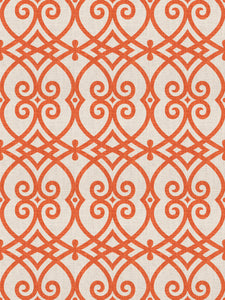 5 Colorways Linen Cotton Lattice Fretwork Drapery Fabric Orange Blue Beige