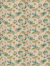 Load image into Gallery viewer, 7 Colorways Floral Linen Cotton Bird Peacock Drapery Fabric Beige Green Red Blue