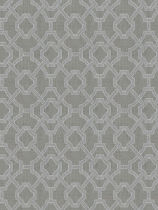 3 Colorways Embroidered Cotton Fretwork Drapery Fabric Beige Grey