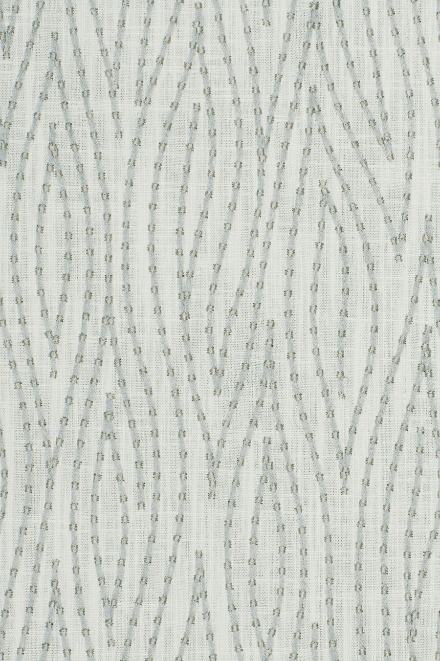 Cotton Off White Grey Abstract Embroidered Drapery Fabric