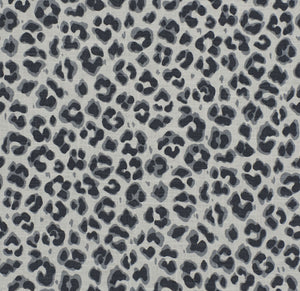 Black Grey Leopard Cheetah Fabric