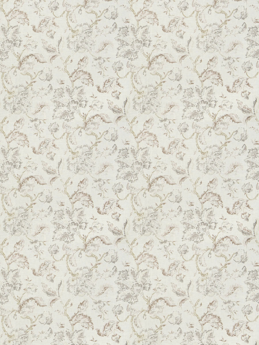 4 Colorways Floral Jacobean Drapery Bedding Fabric Cream Grey Blush