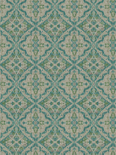Load image into Gallery viewer, 2 Colors Teal Aqua Gray Coral Ikat Drapery Fabric