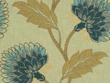Load image into Gallery viewer, Cotton Ivory French Navy Blue Beige Taupe Embroidered Jacobean Floral Drapery Fabric