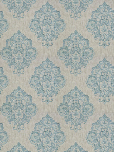 2 Colors Cotton Damask Drapery Upholstery Fabric Blue Gray