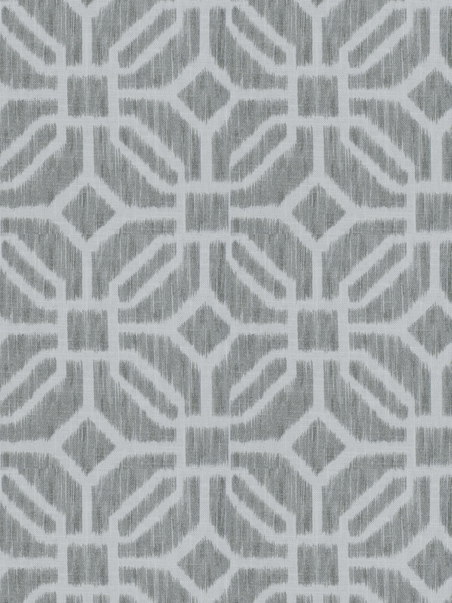 2 Colors Geometric Drapery Fabric Blue Gray White