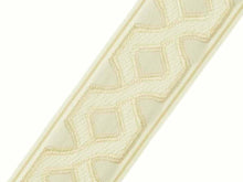 Load image into Gallery viewer, 3" Wide Ivory Cream Geometric Trellis Tape Drapery Trim