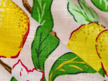 Load image into Gallery viewer, Cotton Linen Pink Green Red Yellow Citrus Lemon Upholstery Drapery Fabric
