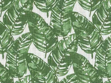Load image into Gallery viewer, Forest Green White Botanical Tropical Palm Leaf Upholstery Drapery Fabric