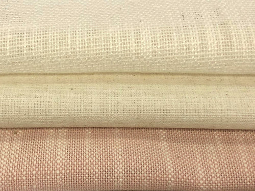 Faux Linen Semi Sheer Off White Speckled Cream Textured Blush Drapery Fabric