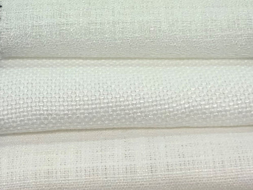 Faux Linen Semi Sheer Cream Cream Eggshell Upholstery Drapery Fabric